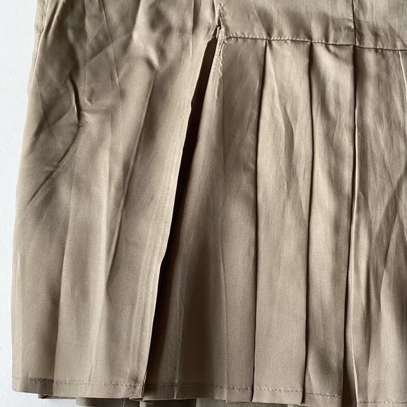 Y2K Reiss skirt 8 utility pleat pencil vintage khaki green tie cotton-spandex - Picture 8 of 16